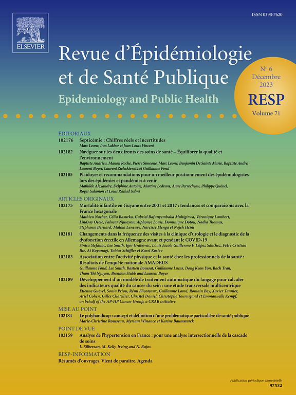 Go to journal home page - Revue d'Épidémiologie et de Santé Publique
